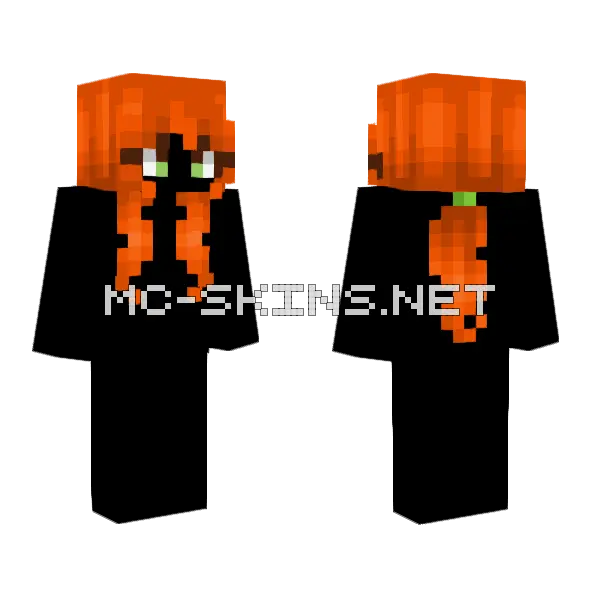 Female Ginger Ponytail Minecraft skin, front and back