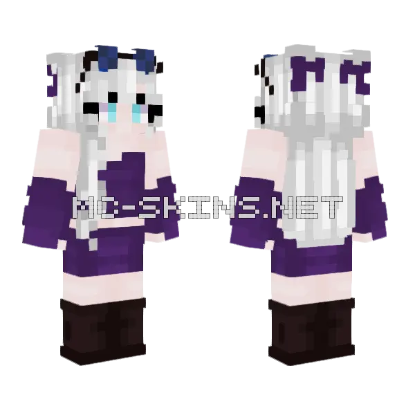 Female Gojo Minecraft skin, front and back