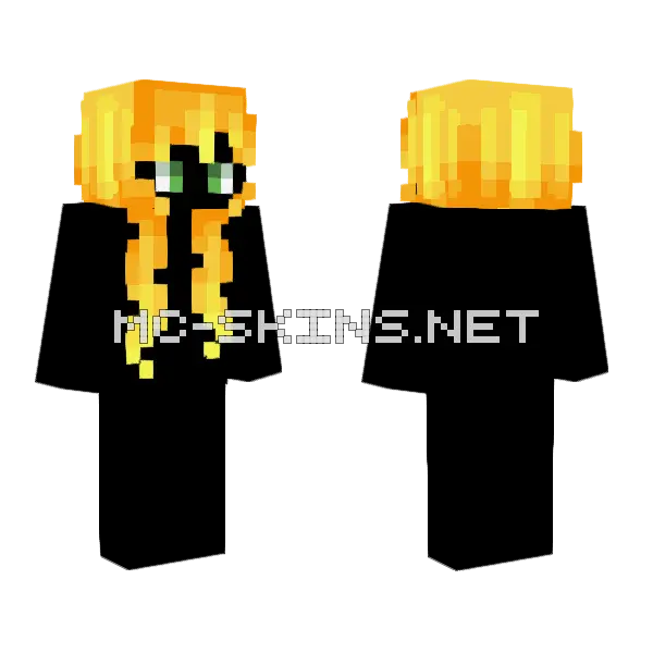 Female Golden Dawn Minecraft skin, front and back