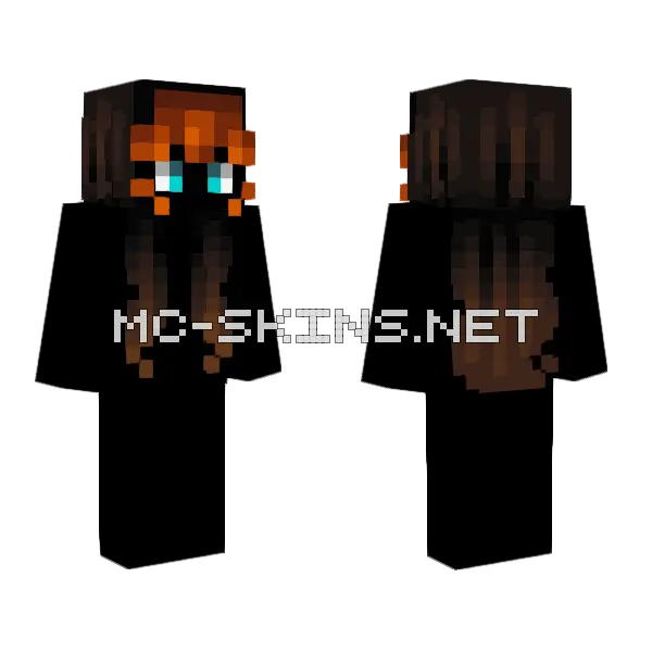 Female Hb Black Fade Brunette Minecraft skin, front and back