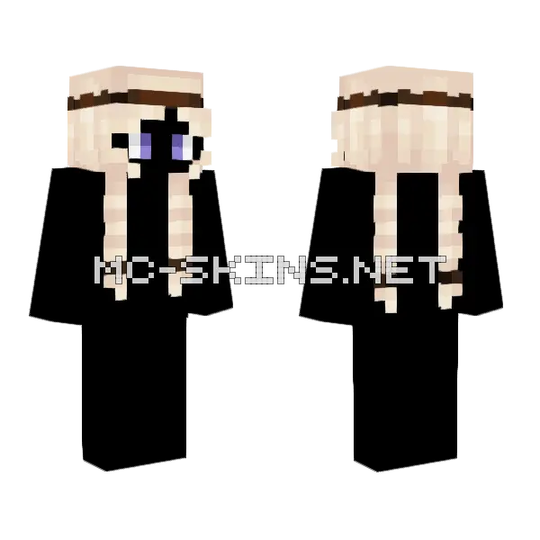 Female HB Blonde Double Pigtails V2 Minecraft skin, front and back
