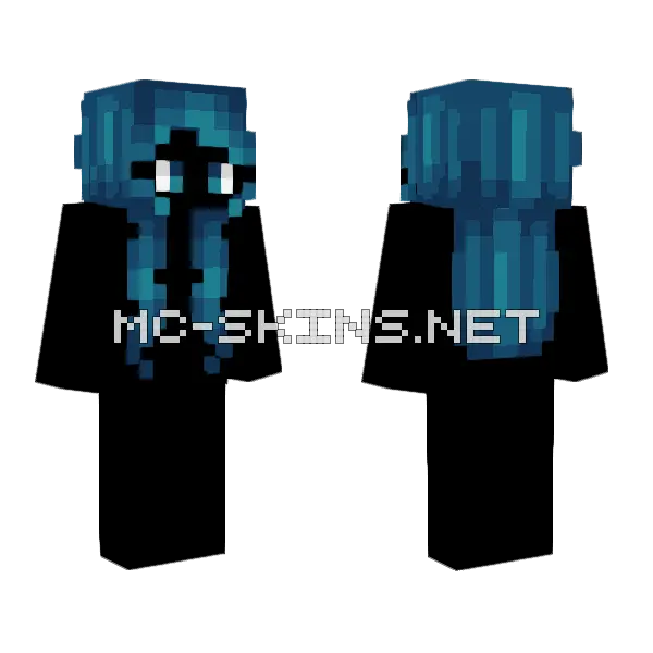 Female Hb Blueraspberry Minecraft skin, front and back
