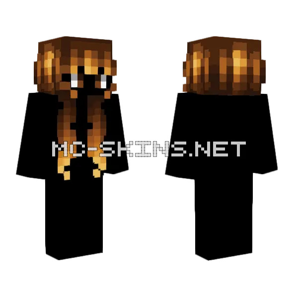 Female HB Brown Fade Yellow Ombre V2 Minecraft skin, front and back