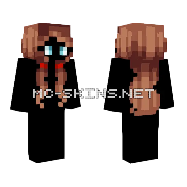 Female HB Brownie Brown V2 Minecraft skin, front and back