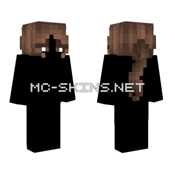 Female HB Brunette Ponytail Minecraft skin, front and back