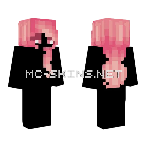 Female Hb Bubblegum Pink Minecraft skin, front and back