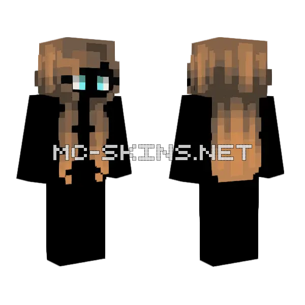 Female HB Carmel Brown Ombre Minecraft skin, front and back