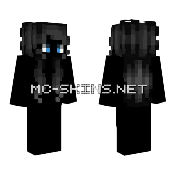 Female Hb Coal V2 Minecraft skin, front and back