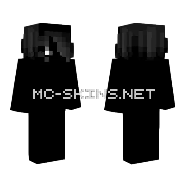 Female Hb Dark Black Minecraft skin, front and back