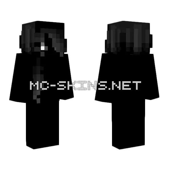 Female Hb Dark Black Minecraft skin, front and back