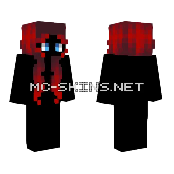 Female Hb Dark Cherry Minecraft skin, front and back
