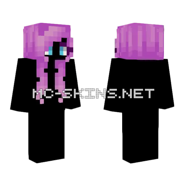 Female HB Flower Pink Minecraft skin, front and back
