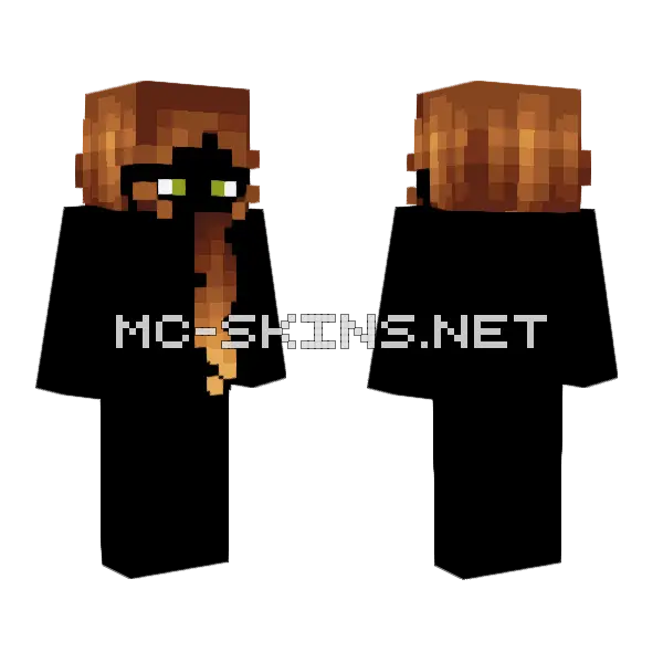 Female HB Ginger Brown Ombre Minecraft skin, front and back