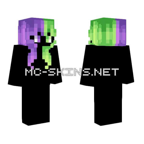 Female Hb Grape Jello Minecraft skin, front and back