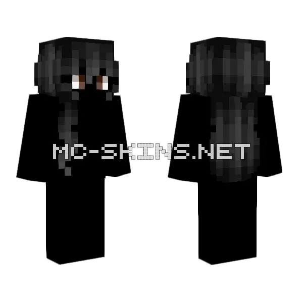 Female Hb Ink Black V2 Minecraft skin, front and back