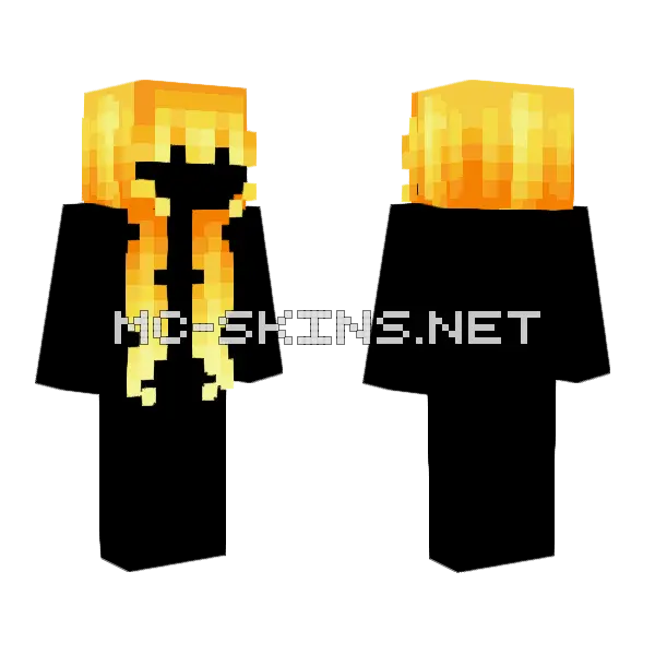 Female Hb Lemon Ombre Fade Minecraft skin, front and back