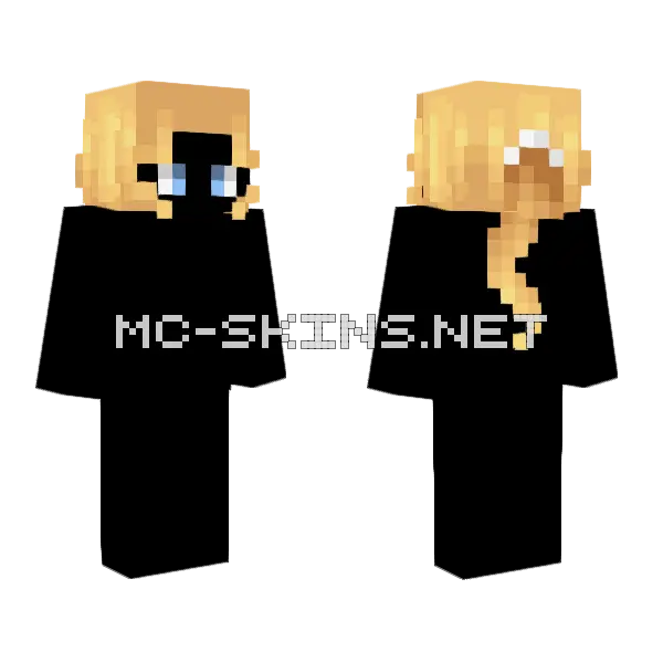 Female HB Light Blonde Ponytail Minecraft skin, front and back
