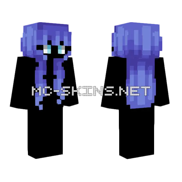 Female Hb Lilac Blue Minecraft skin, front and back