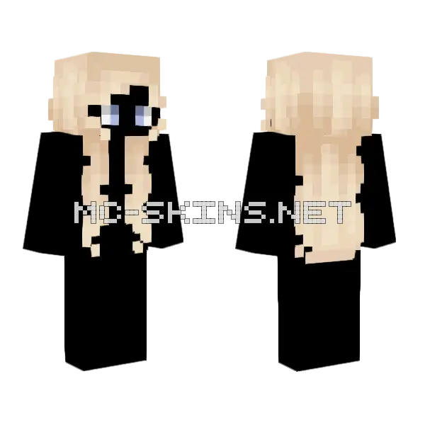 Female HB Long Blonde V5 Minecraft skin, front and back