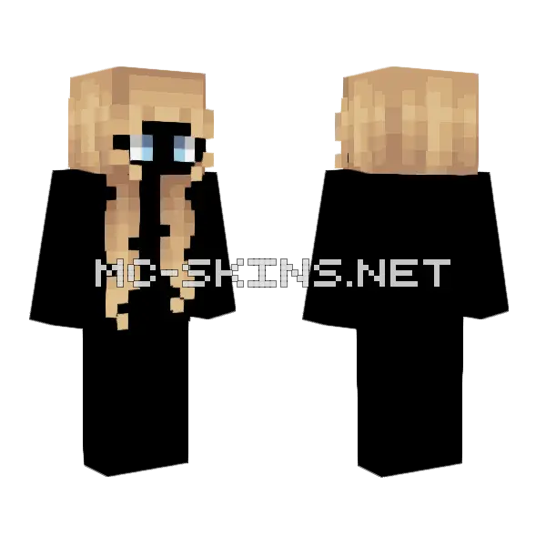 Female HB Long Dirty Blonde V2 Minecraft skin, front and back