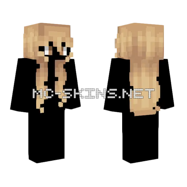Female HB Long Dirty Blonde V3 Minecraft skin, front and back