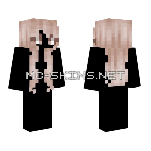 Female Hb Long Light Coconut Brown Minecraft skin, front and back