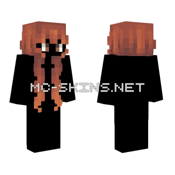 Female HB Long Light Seeder Red V2 Minecraft skin, front and back