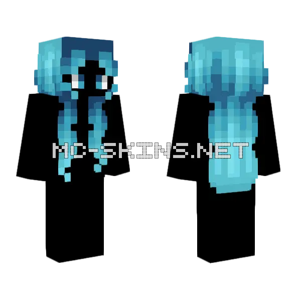 Female HB Long Snowflake V3 Minecraft skin, front and back