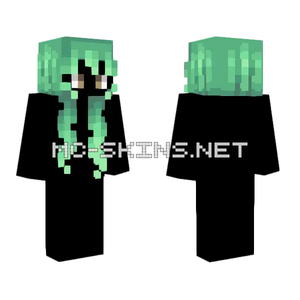 Female Hb Mint Green Minecraft skin, front and back