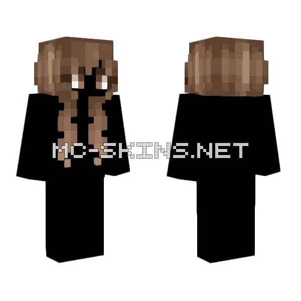 Female HB Natural Brunette Minecraft skin, front and back