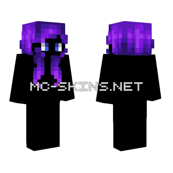 Female Hb Night Club Purple Minecraft skin, front and back
