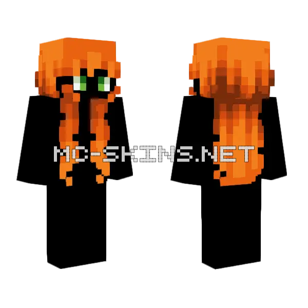 Female HB Orange Ginger V3 Minecraft skin, front and back