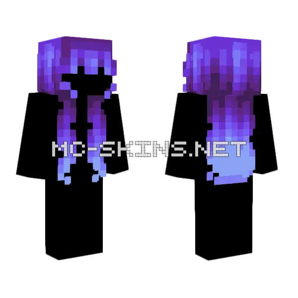 Female HB Orchid Purple Ombre Fade V2 Minecraft skin, front and back