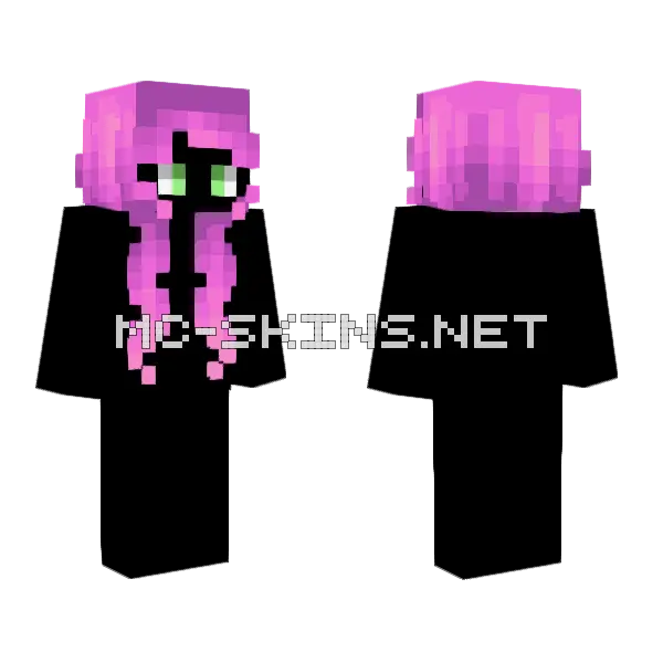 Female HB Pastel Pink Fade Minecraft skin, front and back