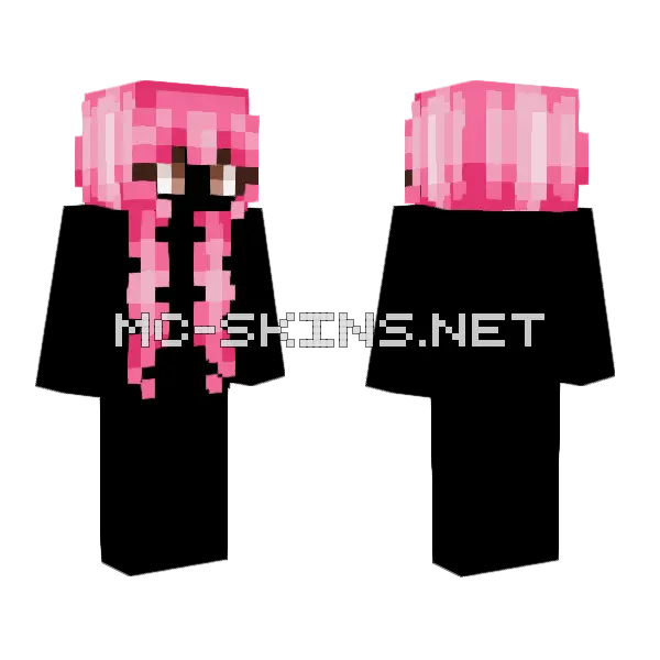 Female Hb Pink Minecraft skin, front and back