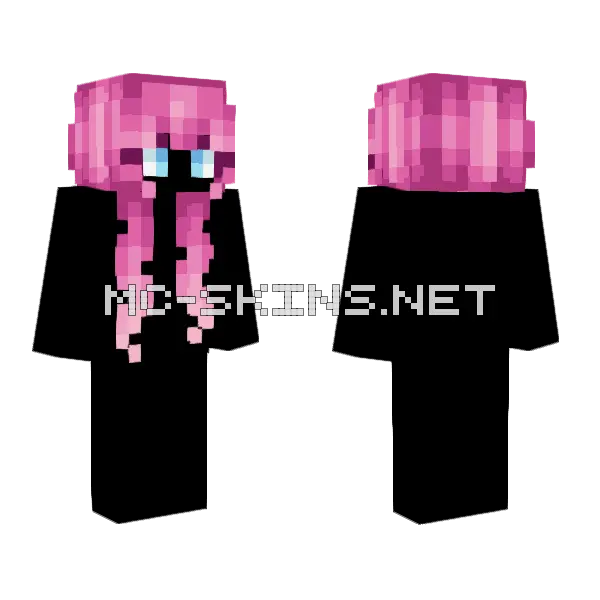 Female Hb Pink Minecraft skin, front and back