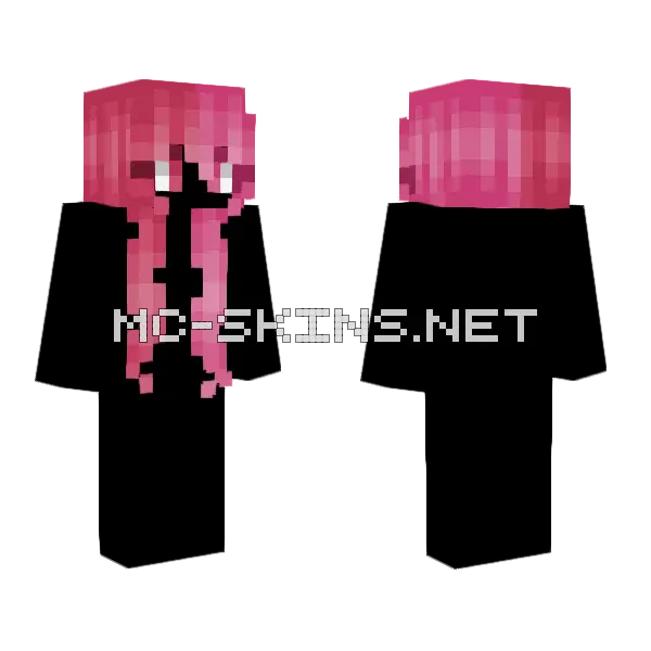 Female Hb Pink On Pink Split Minecraft skin, front and back