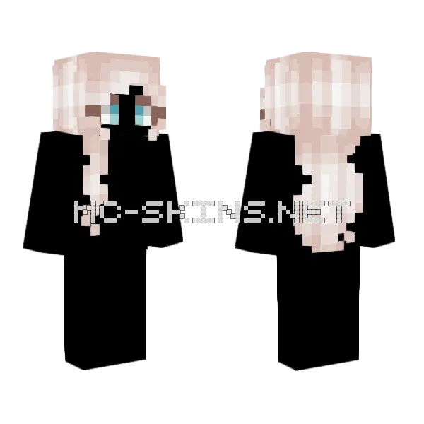 Female HB Platinum White Blonde Minecraft skin, front and back