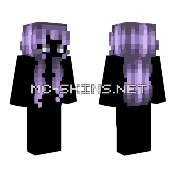 Female Hb Plum Dark Purple Minecraft skin, front and back