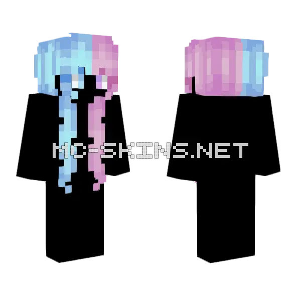 Female HB Raspberry Blue Raspberry Minecraft skin, front and back