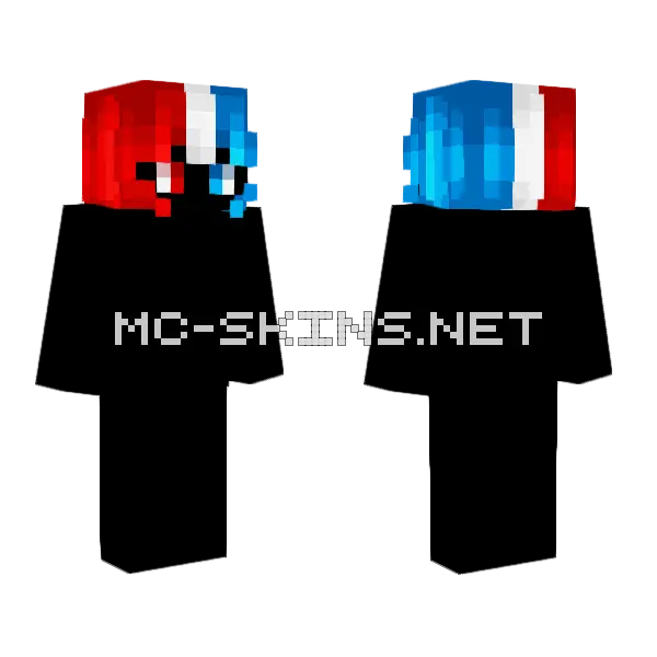 Female Hb Red White Blue Minecraft skin, front and back