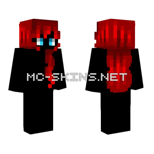 Female HB Ruby Red Hair Minecraft skin, front and back