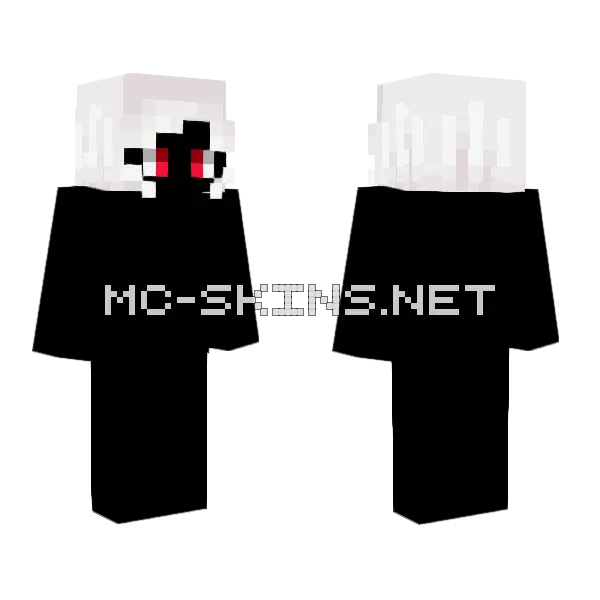 Female HB Short Albino White Minecraft skin, front and back