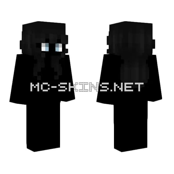 Female HB Short Black Fade V2 Minecraft skin, front and back