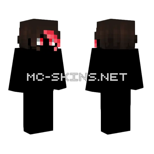 Female HB Short Brown Light Red Bangs Minecraft skin, front and back