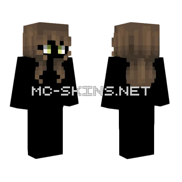 Female Hb Short Dull Brunette Minecraft skin, front and back