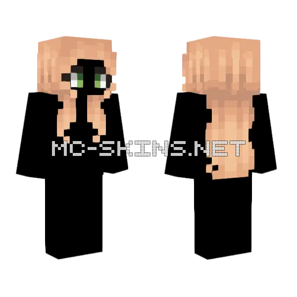 Female HB Short Long Blonde Fade Minecraft skin, front and back