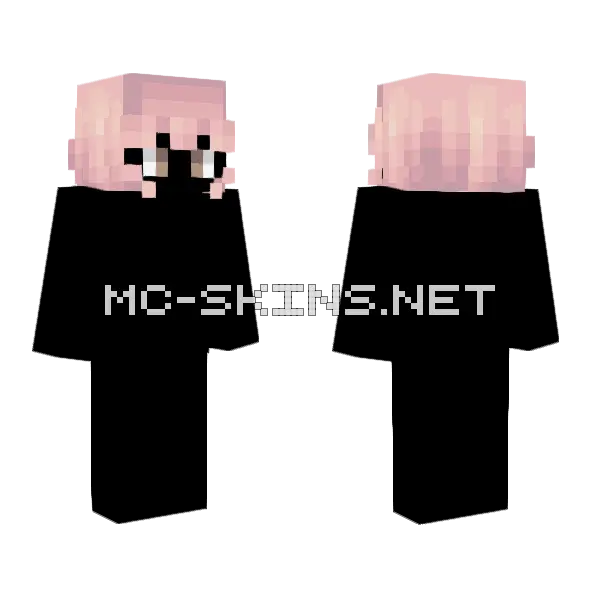 Female HB Short Pinkade Minecraft skin, front and back