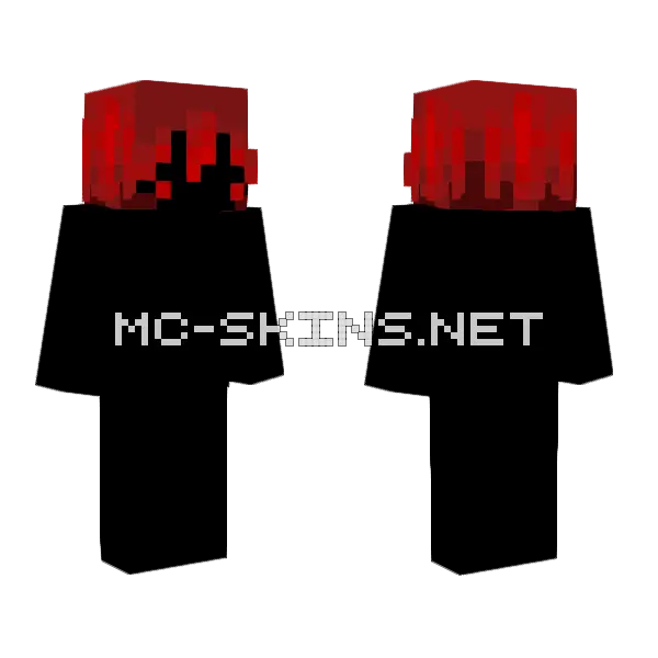 Female HB Short Popsicle Red Fade Minecraft skin, front and back