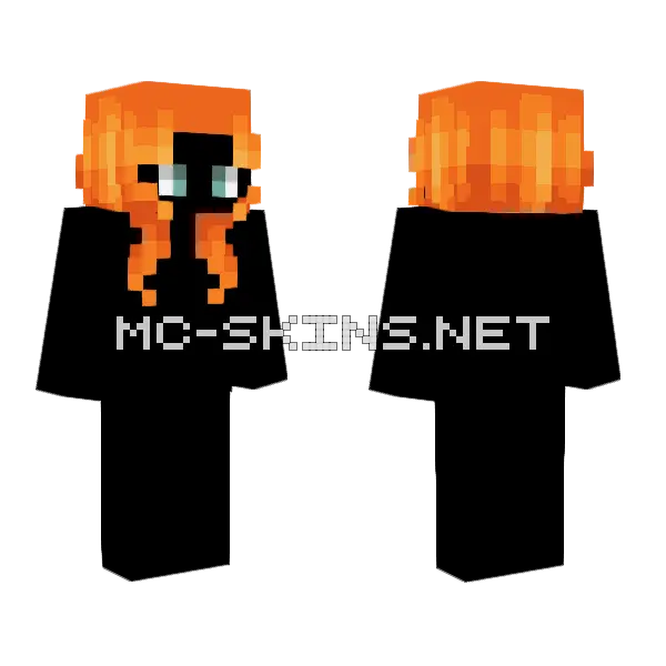 Female HB Short Pure Ginger Fade Minecraft skin, front and back